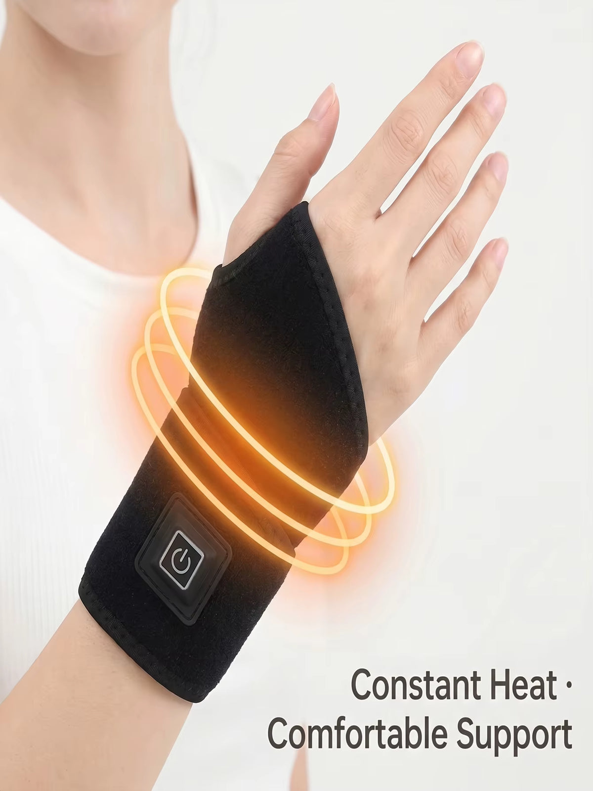 2026 Electrically Heated Wrist Brace with Adjustable and Breathable Black Strap for Sports and Hand Joint Protection Tools USB